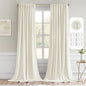 MIULEE Cream Back Tab Blackout Curtains 52x96 Inch Long 2 Panels Set | Rod by MIULEE
