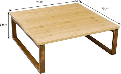 soges Small Foldable Coffee Table, Wooden Low Table - Image 8