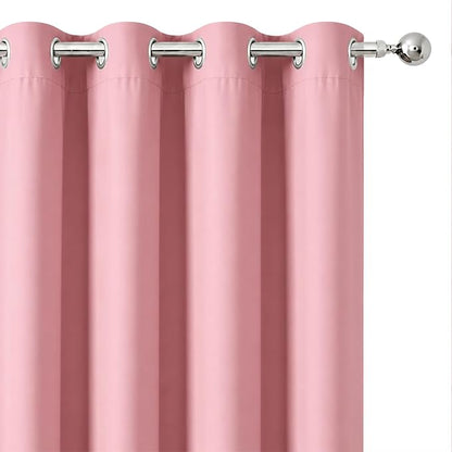 Blackout Curtains 52 x 63 inch/Pink Curtains Set of 2 Panels/Thermal Insulated - Image 6