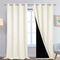 Yakamok Cream 100% Blackout Curtains 108 Inches Long by Yakamok