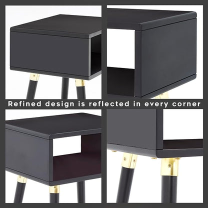 Bme Dinkee Solid Wood Nightstand, Fully Assembled, Without Drawer - Image 5