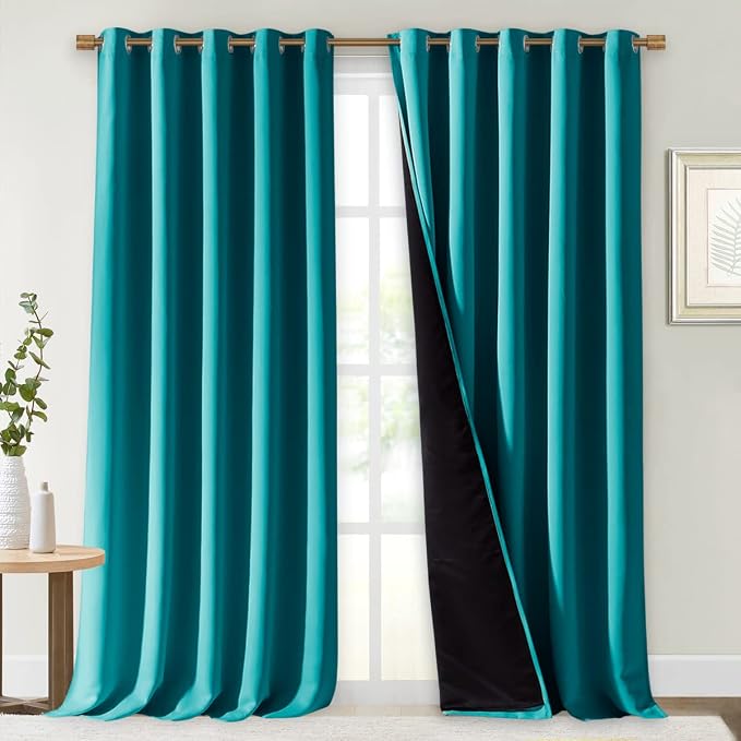 NICETOWN Peacock Teal 100% Blackout Curtains by NICETOWN