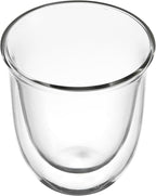 Restaurantware-Forma Professional 6.8 Ounce Double Wall Coffee Cups, 2 Insulated Latte Glasses - Dishwashable, Reusable, Clear Glass Beverage Cups, Freezable, For Hot Or Cold Beverages