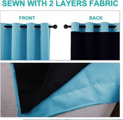 NICETOWN 100% Blackout Short Curtains - Image 5