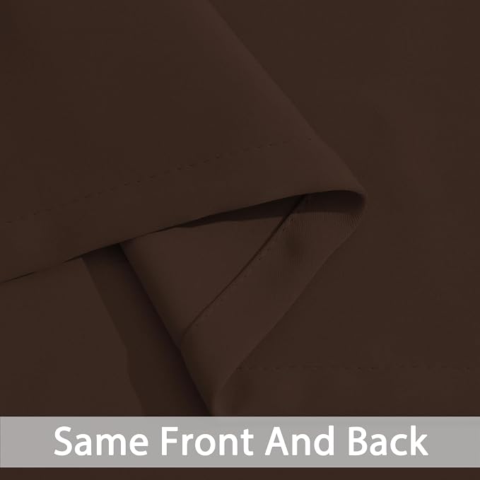 Yakamok Room Darkening Curtains 52x72 inch Long Chocolate Brown-Living Room | 2 - Image 5