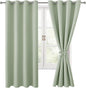 Blackout Curtains for Bedroom, 52 x 63 Inches Length, Seafoam Green | Thermal by Hiasan