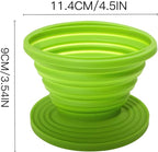 Collapsible Coffee Maker Filter, Reusable Coffee Dripper, Rubber Coffee Maker with 5Pcs Paper Filters, for Home, Camping, Travel, Office