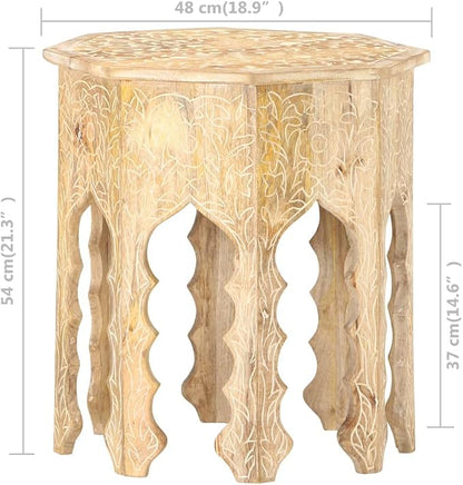 vidaXL Bohemian-Style Side Table in Solid Mango Wood - Image 2