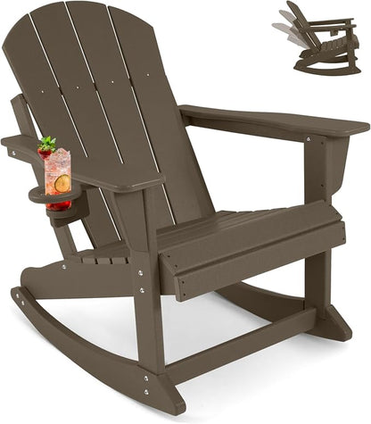 Outdoor Rocking Chairs Set of 4, HDPE Poly All-Weather Patio Rocking Chairs by ABCPATIO