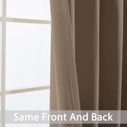 Yakamok Room Darkening Curtains 52x84 inch Length Khaki-Living Room | 2 panels - Image 5