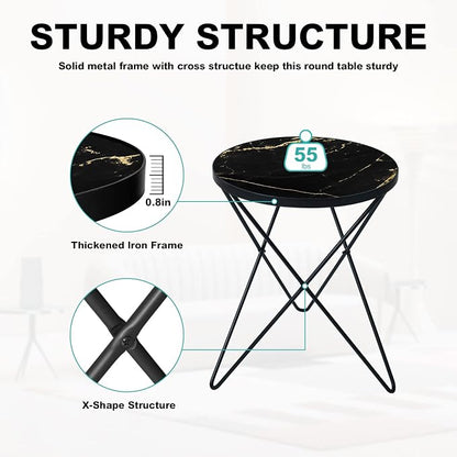 HLR Modern Round Side Table, End Table - Image 4