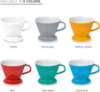 Creano XXL Porcelain Coffee Dripper Blue - Ceramic Cone Brewer - Pour Over Coffee Maker - Filter Size 4 - huge and heavy quality 800gr/28oz - 6 Colours availeble