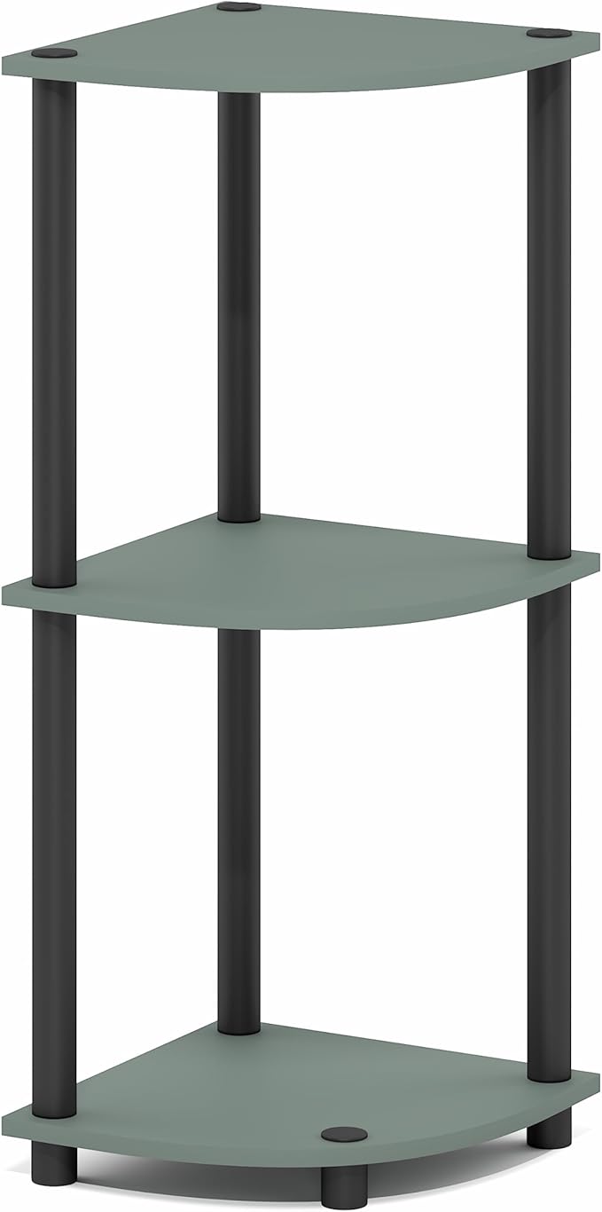 Furinno Turn-N-Tube Corner Shelf, 3-Tier Corner Bookshelf, Display Storage - Image 6