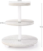 3 Tier Cupcake Stand Round,Wood Cupcake Stand with Beads,Tiered Cake Stand for 24 Cupcakes,Dessert Display Stand,Cupcake Tower for Party, Wedding, Birthday, Home Decor