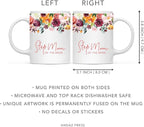 Andaz Press 11oz. Wedding Ceramic Coffee Tea Mug Gift, Fall Autumn Burgundy Orange Peach Flowers Roses Florals, Step Mom of the Bride, 1-Pack, Includes Gift Box