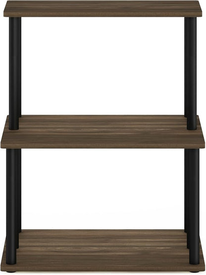 Furinno Turn-N-Tube 3-Tier Toolless Kitchen Storage Shelf, Columbia Walnut/Black - Image 6