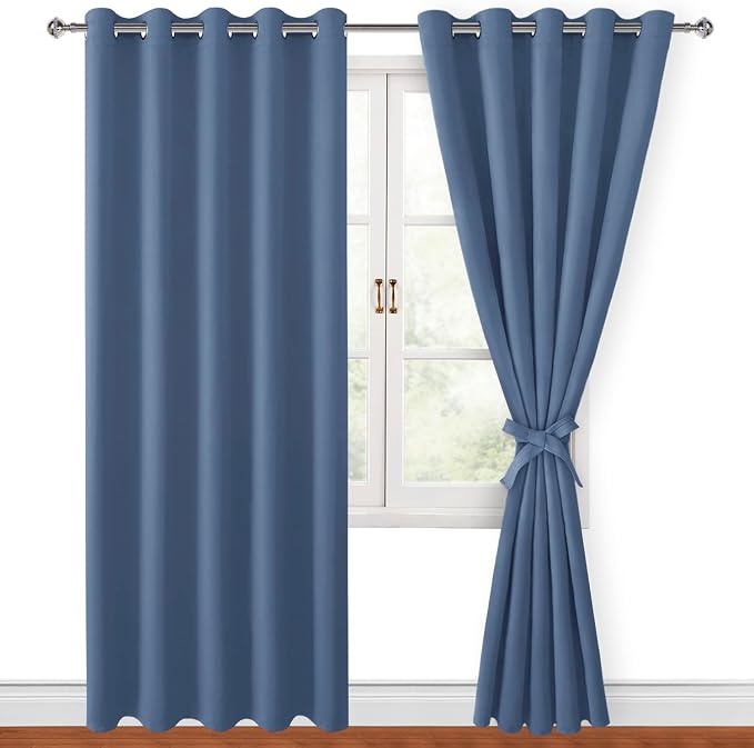 Grommet Blackout Curtains for Bedroom, 60 x 72 Inches, Window Drapes, Living by Hiasan