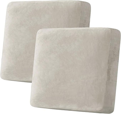 H.VERSAILTEX Velvet Stretch Couch Cushion Cover Plush Cushion Slipcover by HVERSAILTEX