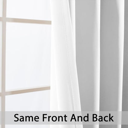 Yakamok Pure White Room Darkening Curtains 84 inch Sliding Door Drapes | 1 - Image 3