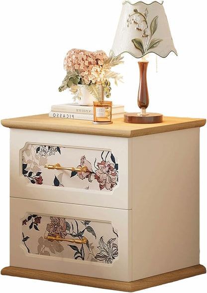 Vintage-Print New Chinese-Style Bedside Table, Office/Bedroom/Living Room by Unknown