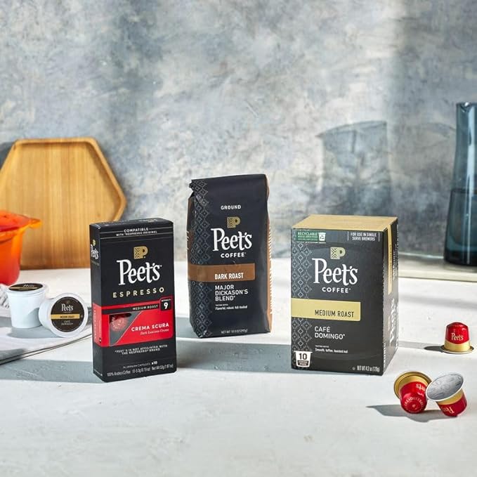Peet's Coffee, USDA Organic Dark Roast Keurig K-Cup Pods - Alma de la Tierra 60 Count (6 Boxes of 10 K-Cup Pods)
