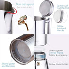 Easyworkz Diego Stovetop Espresso Maker Stainless Steel Italian Coffee Machine Maker 12Cup 17.5 oz Induction Moka Pot