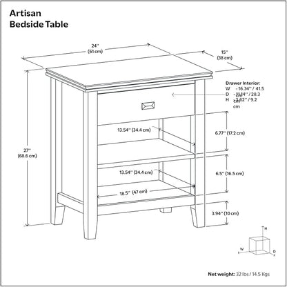 SIMPLIHOME Artisan Bedside Table - Image 2