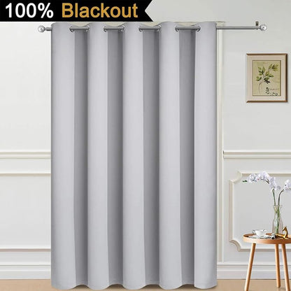 Yakamok Light Grey Blackout Patio Door Curtain Panels W70 x L84, 1 Panel | - Image 2