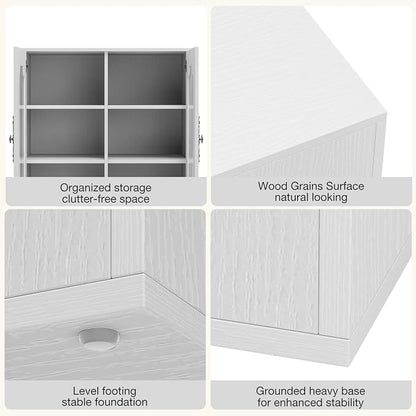 Buffet Cabinet with Storage, Modular Accent Sideboard Modern Credenza with DIY - Image 6