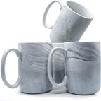 Coffee Mugs Set of 4,16 OZ Large Marble Ceramic Tea Cups with Big Handle,Bulk Grey Marble Mugs Set for Latte, Beer,Cappuccino,Microwave Dishwasher Safe Cup for Men Women Gift