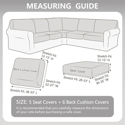 Arfntevss Sectional Couch Covers L Shape Couch Cushion Covers Slipcovers Fitted - Image 3