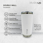 20 oz Tumbler Cup | Stainless Steel Insulated Coffee Mug with Lid | Coffee Travel Mug & Iced Coffee Cup | Leakproof Coffee Tumbler | BPA-Free Insulated Tumblers (White)