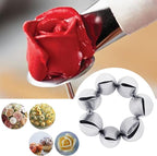 8 Pcs Rose Flower Piping Tips Set,Petal Icing Tips,PipingRose Nozzle,Stainless Steel Cake Decorating Pastry Tools, for CakeDecorating,with A Cleaning Brush (Rose-8pcs)