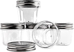 novelinks 4 oz Clear Plastic Jars with Screw-On Lids – Reusable Round Containers for Slime, Food, Spices, Crafts & Kitchen Organization – BPA-Free Storage Jars, 20 Pack