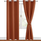 Fall Blackout Curtains for Bedroom, 42 x 84 Inches Long Burnt Ochre | Thermal by Hiasan