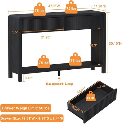 FATORRI Console Table for Entryway, Modern Sofa Table - Image 2