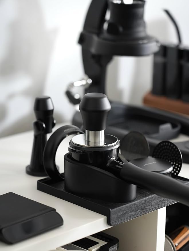 Normcore 53.3mm Espresso Tamper V4.1 Mini, Spring-Loaded Coffee with Click Feedback, Self-Leveling Stainless Steel Flat Baffle, Compatible with Breville Sage 54mm Portafilters, Black