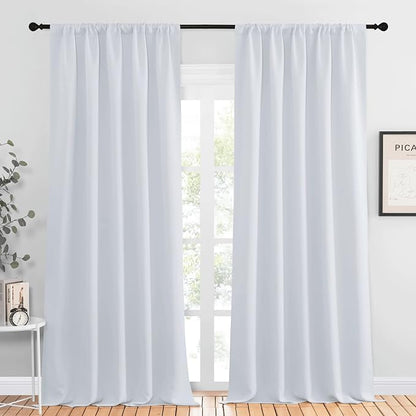 NICETOWN Greyish White Bedroom Curtain Panels - Image 2