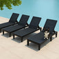 Outdoor Chaise Lounge Chairs Set of 4, 5-Position Adjustable Tanning Lounge by NBYSGO