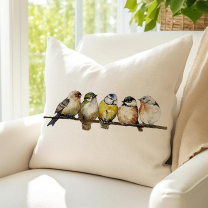 RABUSOFA 16x16 Watercolor Birds Pillows Decorative Throw Pillows Hand-Painted - Image 2