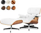 Top Grain Leather, Mid Century Chaise Lounge Chair and Ottoman, Modern Chair by MakeHomeBetter