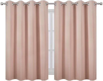 Blush Thermal Blackout Curtains/52 x 45 Inch/Set of 2 Panels Room Darkening - Image 2