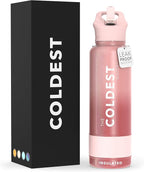 Coldest Insulated Water Bottle with Straw Lid - Stainless Steel Metal Insulated Bottle for Men & Women (Bellatrix Pink, 40 oz)