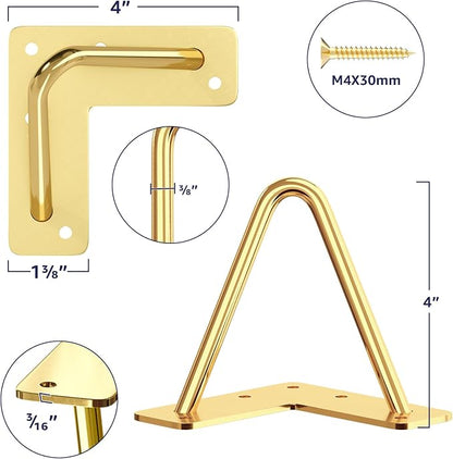 SMARTSTANDARD 4 Inch Hairpin Furniture Legs, 3/8'' Rods Metal Home DIY Projects - Image 2