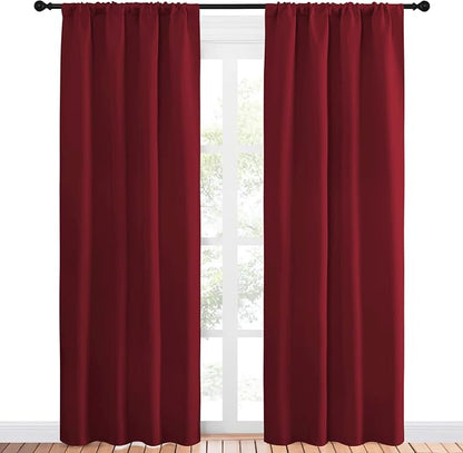 NICETOWN Christmas Burgundy Curtains Blackout Drapes - Image 2