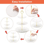 Coitak Plastic Cupcake Stands, 3 Tier Cupcake Stand, Dessert Tower Tray for Tea Party, Baby Shower and Wedding (2 Pack)