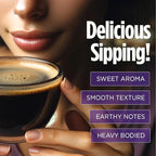 VitaCup Focus Mushroom Coffee Instant Packets, for Memory & Clarity Support, w/Fiber, Chaga, Lion’s Mane, D3, B Vitamins, Medium Roast, 100% Arabica & Robusta Coffee in Single Serve Sticks, 24 Ct