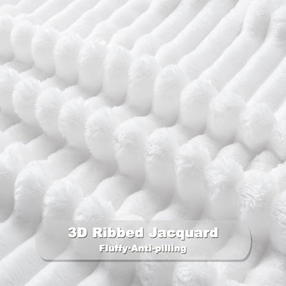 NEWCOSPLAY Fleece Ribbed Cozy King Blanket - Image 5