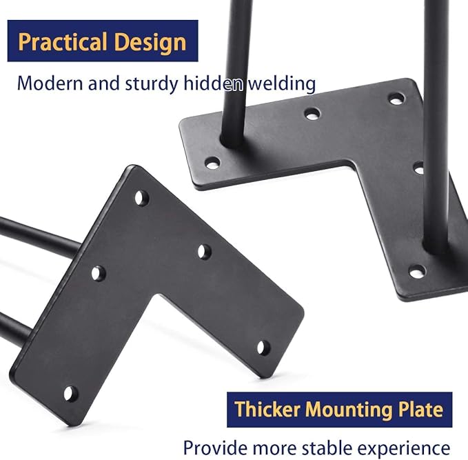 SMARTSTANDARD 4 Inch Heavy Duty Hairpin Furniture Legs, Metal Home DIY Projects - Image 4