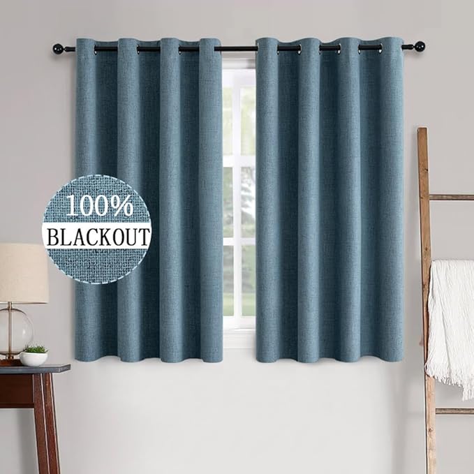 MIULEE 100% Blackout Linen Curtains by MIULEE